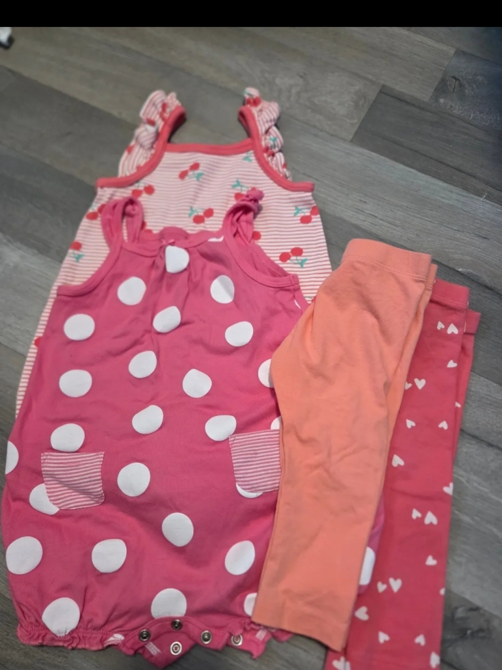 LAST CHANCE George Pink and Coral Girls 3-Piece Outfit Set